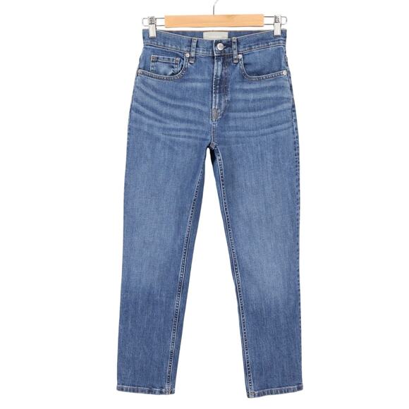 Everlane The Original Cheeky Jean Straight Leg Indigo Blue Wash Size 25 Crop - Picture 1 of 6